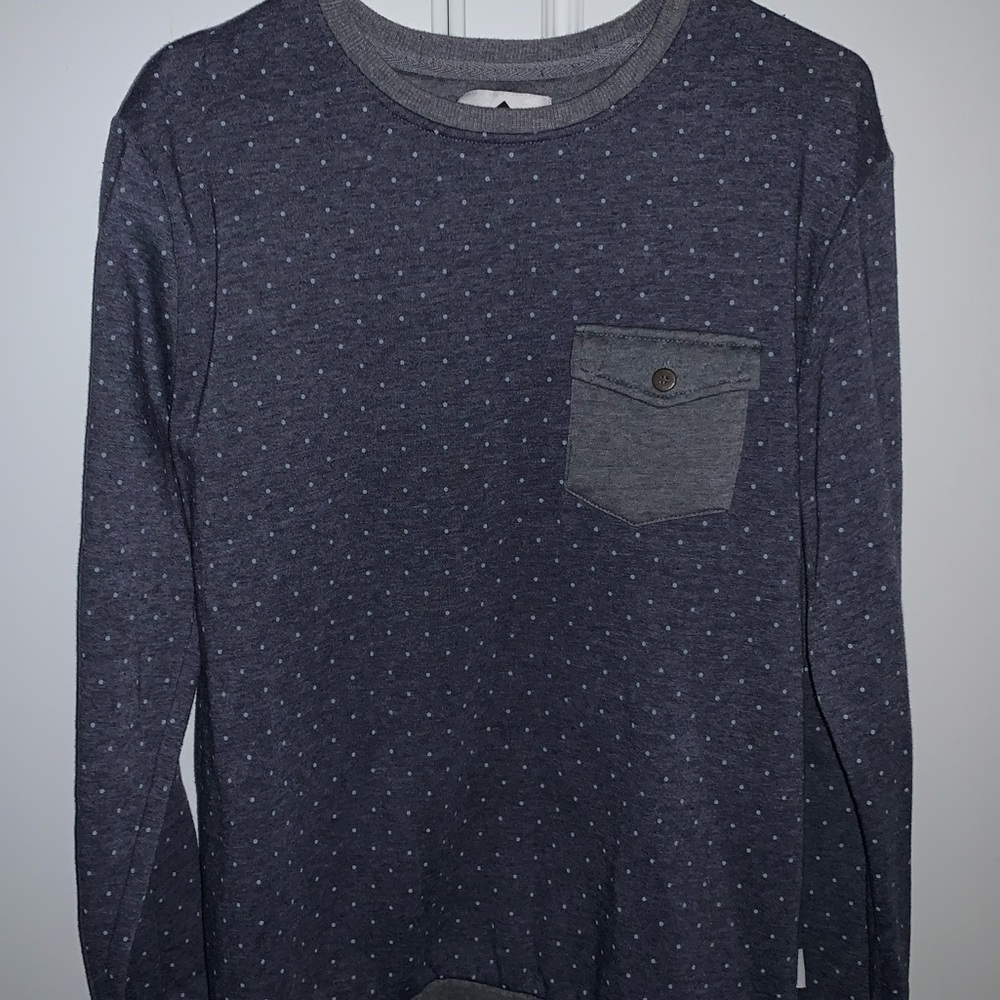 Cotton On Sweater Medium Blue and Gray polka dots